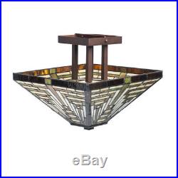 Tiffany Style Mission Ceiling Lamp Frank Lloyd Wright Hanging Fixture Lighting