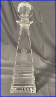 Tiffany and Co. Frank Lloyd Wright Crystal Decanter 11 H 14 With Stopper