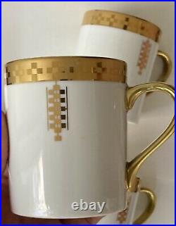 Tiffany and Co. Set of 4! Frank Lloyd Wright Imperial Mugs H3.5XW4.25 8OZ