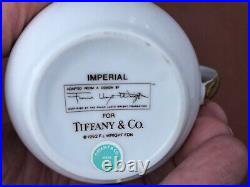 Tiffany & co. FRANK LLOYD WRIGHT IMPERIAL CREAMER & SUGAR BOWL gold trim 1992