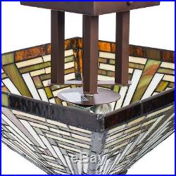 Tiffany-style Frank Lloyd Wright Mission Ceiling Lamp