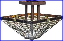 Tiffany-style Frank Lloyd Wright Mission Ceiling Lamp Home Indoor Decoration