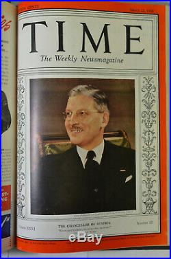 Time Magazine Jan-Mar 1938, All Covers, Frank Lloyd Wright Cover/Feature, Ex-Lib
