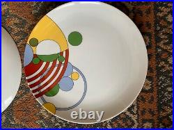 Two Tiffany Frank Lloyd Wright design Cabaret dinner plates slightly used