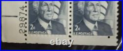 US Scott 1280 2c Frank Lloyd Wright Plate Block MISPERF Error Blind Perfs EFO