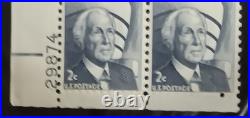 US Scott 1280 2c Frank Lloyd Wright Plate Block MISPERF Error Blind Perfs EFO
