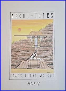 Unframed Lithograph Frank Lloyd Wright by Louis Hellman Archi-tetes Series WS9