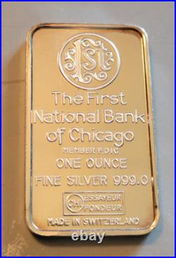 VINTAGE 1970's FRANK LLOYD WRIGHT THE ROBIE HOUSE 1oz. 999 SILVER ART BAR #