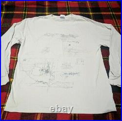 VINTAGE 2002 FRANK LLOYD WRIGHT COLLECTION ARCHITECTURE L/S Tan Cotton T Shirt