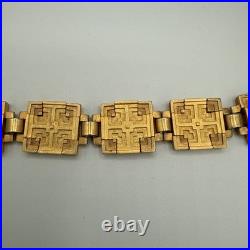 VTG 1994 MoMA Frank Lloyd Wright Textile Block Theme Bracelet And Brooch READ