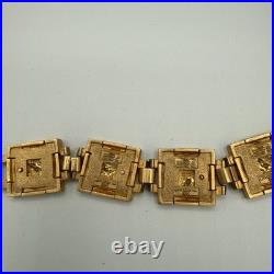 VTG 1994 MoMA Frank Lloyd Wright Textile Block Theme Bracelet And Brooch READ