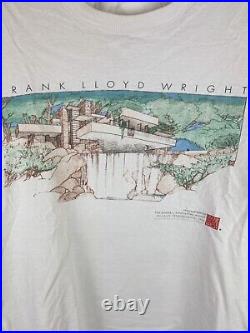 VTG 90s Mens 1993 Frank Lloyd Wright Falling Water Art Architect Shirt Size XL