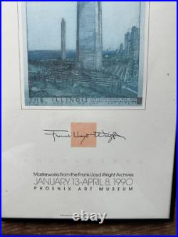 VTG FRANK LLOYD WRIGHT Exhibition Poster Print Phoenix Art Museum 1990