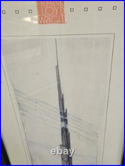VTG FRANK LLOYD WRIGHT Exhibition Poster Print Phoenix Art Museum 1990 36x11