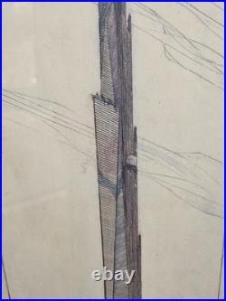 VTG FRANK LLOYD WRIGHT Exhibition Poster Print Phoenix Art Museum 1990 36x11