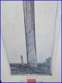 VTG FRANK LLOYD WRIGHT Exhibition Poster Print Phoenix Art Museum 1990 36x11