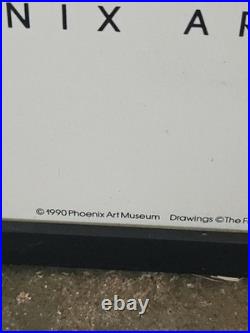 VTG FRANK LLOYD WRIGHT Exhibition Poster Print Phoenix Art Museum 1990 36x11