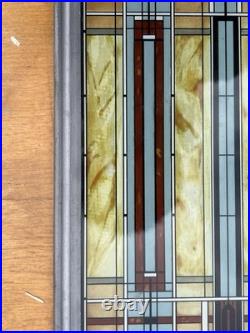 VTG FRANK LLOYD WRIGHT Oak Park Skylight STAINED GLASS Suncatcher Panel Art