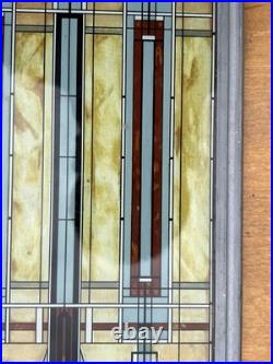VTG FRANK LLOYD WRIGHT Oak Park Skylight STAINED GLASS Suncatcher Panel Art