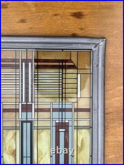 VTG FRANK LLOYD WRIGHT Oak Park Skylight STAINED GLASS Suncatcher Panel Art