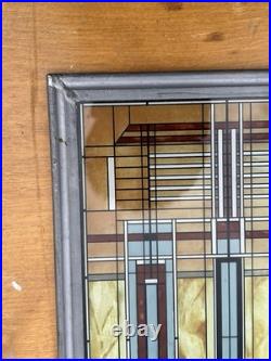 VTG FRANK LLOYD WRIGHT Oak Park Skylight STAINED GLASS Suncatcher Panel Art