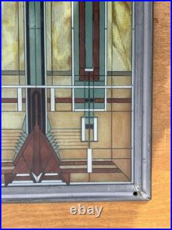 VTG FRANK LLOYD WRIGHT Oak Park Skylight STAINED GLASS Suncatcher Panel Art