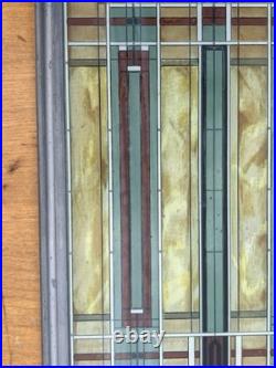 VTG FRANK LLOYD WRIGHT Oak Park Skylight STAINED GLASS Suncatcher Panel Art