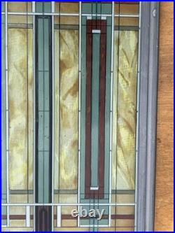 VTG FRANK LLOYD WRIGHT Oak Park Skylight STAINED GLASS Suncatcher Panel Art