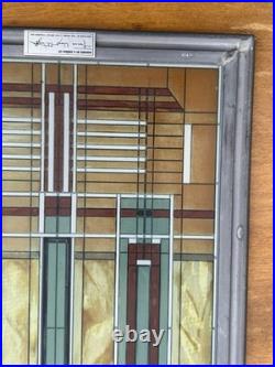 VTG FRANK LLOYD WRIGHT Oak Park Skylight STAINED GLASS Suncatcher Panel Art