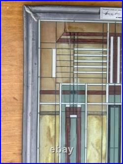 VTG FRANK LLOYD WRIGHT Oak Park Skylight STAINED GLASS Suncatcher Panel Art