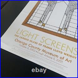 VTG Frank Lloyd Wright 2003 Orange County Museum Art Poster LIGHT SCREENS/Glass