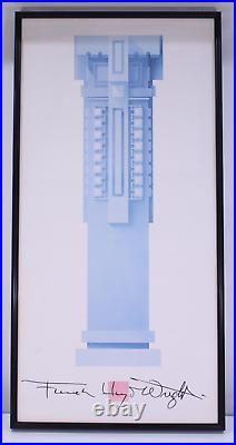 VTG Frank Lloyd Wright Art Framed Print Unity Temple Column 1989 Poster Building