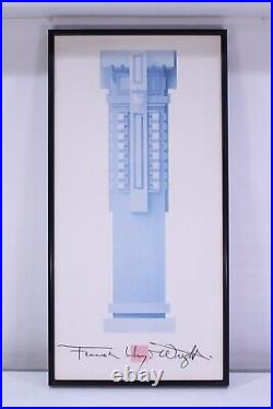 VTG Frank Lloyd Wright Art Framed Print Unity Temple Column 1989 Poster Building