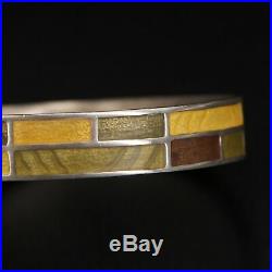 VTG Sterling Silver MoMA Frank Lloyd Wright Lori McLean 7.5 Bangle Bracelet 44g