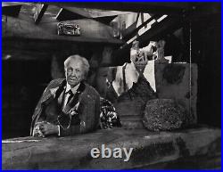 VTG Yousuf Karsh Print Frank Lloyd-Wright Portrait Engraving Art 1954 Mat 12x14