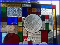 Vibrant Colors Used in this Frank Lloyd Wright Modern Stained Glass 13.5 x 13.5