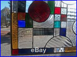Vibrant Colors Used in this Frank Lloyd Wright Modern Stained Glass 13.5 x 13.5