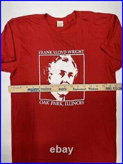 Vintage 1970's Frank Lloyd Wright Red Portrait T-shirt Rare size Medium