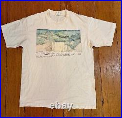 Vintage 1992 Frank Lloyd Writght Falling Water White Art T-shirt Single Stitch L