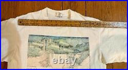 Vintage 1992 Frank Lloyd Writght Falling Water White Art T-shirt Single Stitch L