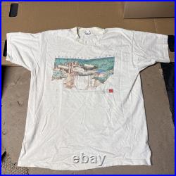 Vintage 1992 Frank Lloyd Writght Falling Water White Art T-shirt Single Stitch X