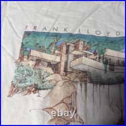 Vintage 1992 Frank Lloyd Writght Falling Water White Art T-shirt Single Stitch X