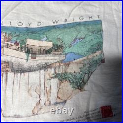 Vintage 1992 Frank Lloyd Writght Falling Water White Art T-shirt Single Stitch X