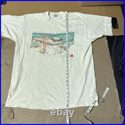 Vintage 1992 Frank Lloyd Writght Falling Water White Art T-shirt Single Stitch X