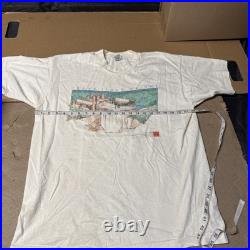 Vintage 1992 Frank Lloyd Writght Falling Water White Art T-shirt Single Stitch X
