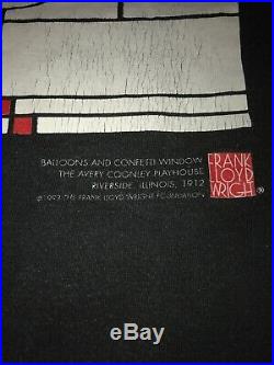 Vintage 1993 Frank Lloyd Wright Avery Coonley Playhouse Windows T Shirt sz XL