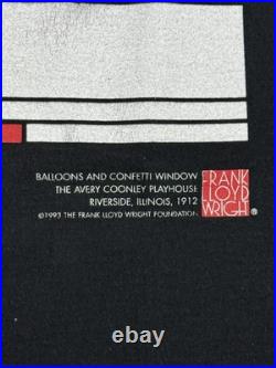 Vintage 1993 Frank Lloyd Wright Balloons And Confetti Art T-Shirt Large Casual