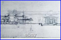 Vintage 1994 FRANK LLOYD WRIGHT MOMA New York Framed Exhibition Poster 40x19