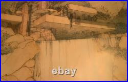 Vintage 1994 Frank Lloyd Wright Architect Fallingwater MOMA NY Exhibition Poster