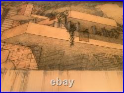 Vintage 1994 Frank Lloyd Wright Architect Fallingwater MOMA NY Exhibition Poster